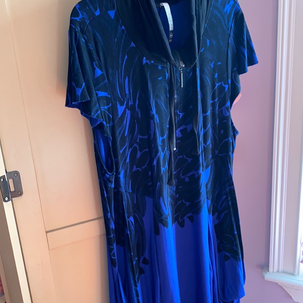 Black and Blue Baggy Streetwear Dress-S XXL